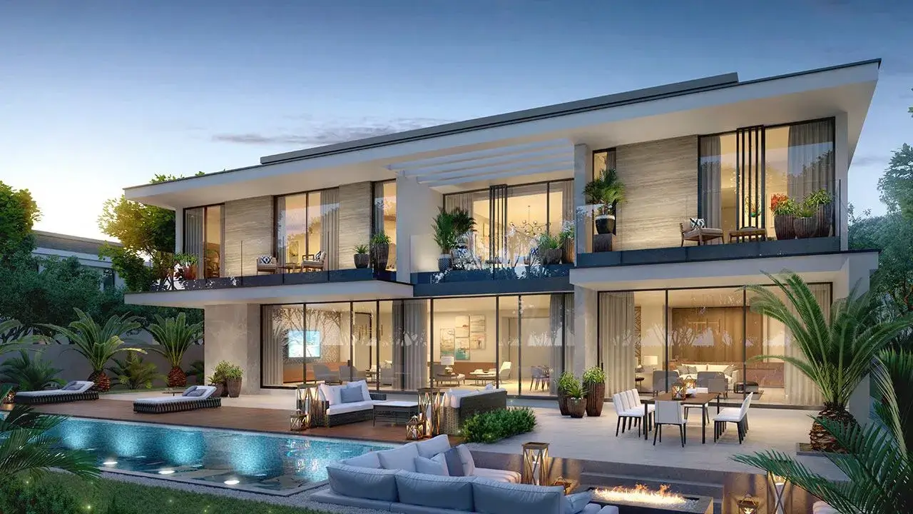 Dubai Hills Estate Phase 3: Luxury modern villa at Emerald Hills with infinity pool and outdoor lounge by Casttio Real Estate